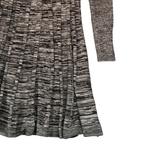 Calvin Klein Sweater Dress Womens M Heather Gray Ribbed Fit Flare Career Classic - Picture 4 of 11